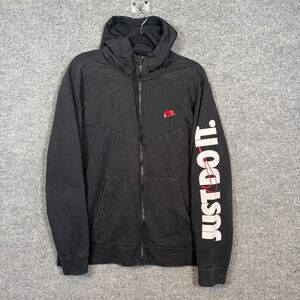Nike‎ Sweatshirt Youth  Boys XL Black Red Just Do It Hoodie Windrunner Hybrid